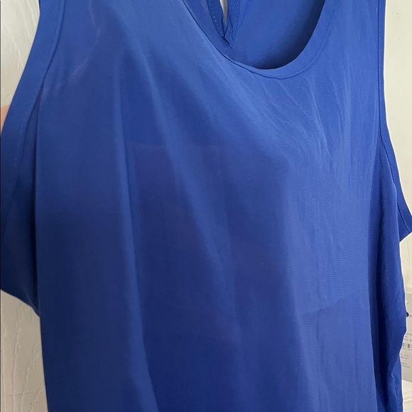 Wishful Park Royal Blue Sheer Sleeveless Cocktail Casual Top XL - Picture 5 of 8
